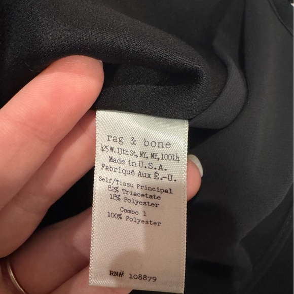 Rag & Bone part sheer long sleeve open back black - Picture 10 of 10